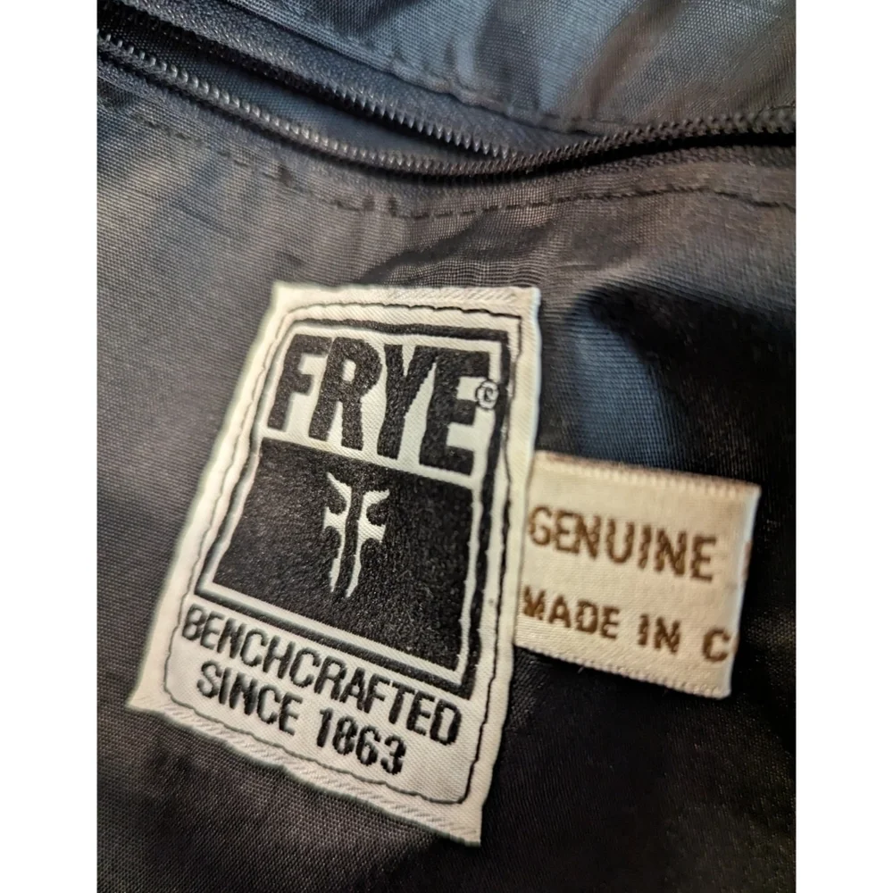 FRYE Vintage Black Leather Flap Over Satchel MISSING PARTS
